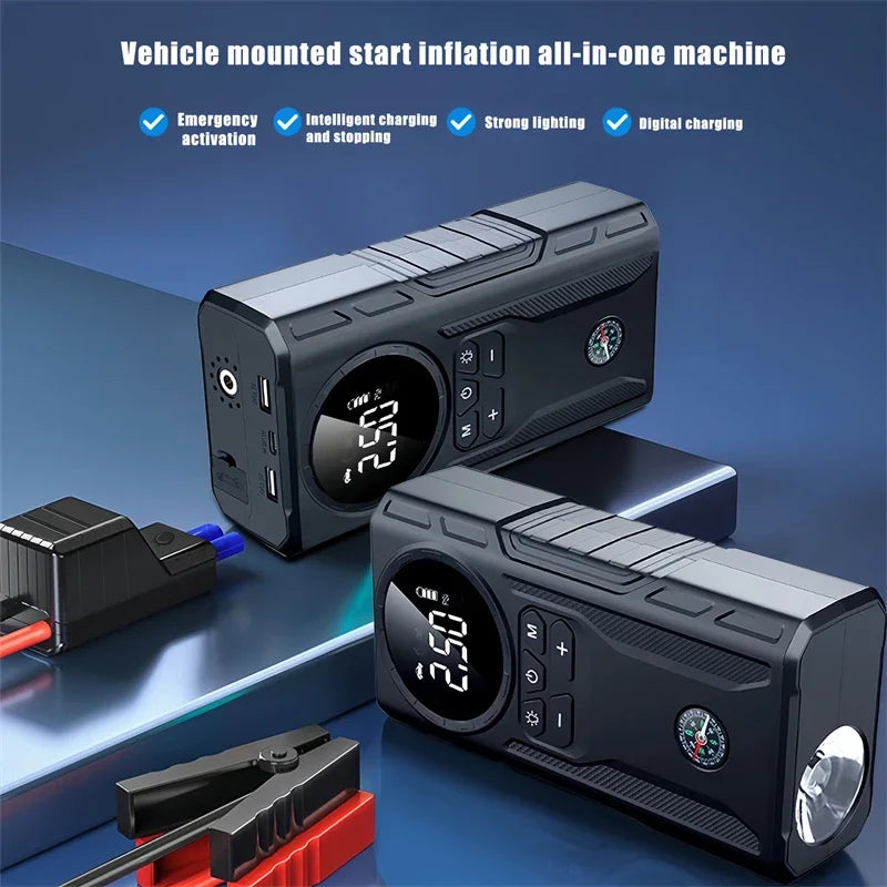 39800Mah Car Jump Starter Air Pump Car Battery Emergency Boosters 1800A 12V Power Bank Portable Starting Device Car Starter