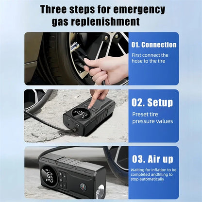39800Mah Car Jump Starter Air Pump Car Battery Emergency Boosters 1800A 12V Power Bank Portable Starting Device Car Starter