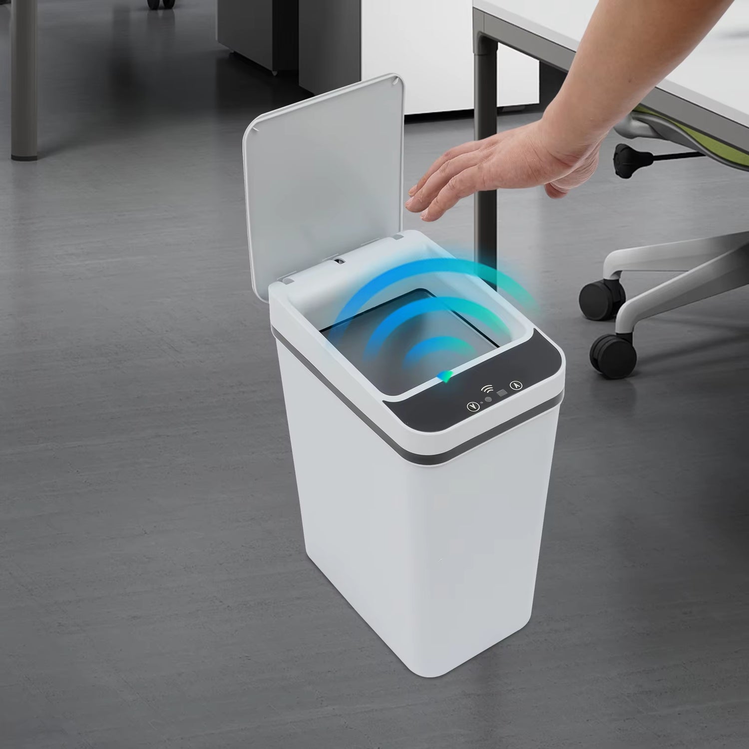 Coș de gunoi automat 12L cu senzor de mișcare pentru deschidere fără atingere